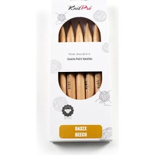 Fdmstar Knitpro | Double Point | Knitting Needles | Basix Beech | 20CM  | 15.00MM | 35128 |