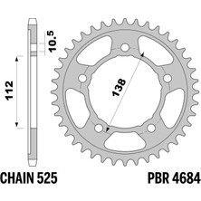 Pbr Yamaha Niken 45 - C45 C.525 Arka Dişli
