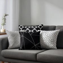 Karkan Tekstil Modern Ev Ritmi Dekoratif Kırlent Kılıfı Seti