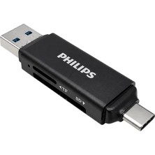 Philips SWR1617B/93 USB 3.0 & Usb-C Çift Girişli Sd/tf Kart Okuyucu - Otg Destekli