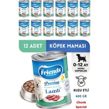 Friends Premium Kuzu Etli Yavru Köpek Konservesi 12X400GR (Chunk Special)