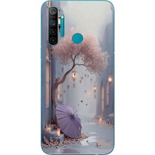 Le Balvo Realme 5i Uyumlu Mor Lamba Altı Baskılı Silikon Kılıf