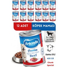 Friends Premium Dana Etli Yetişkin Köpek Konservesi 12 x 400 gr (Chunk Special)