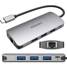 Philips SWR1607H/93 Usb-C 5'i 1 Arada Hub - RJ45 Ethernet + 3 Port USB 3.0