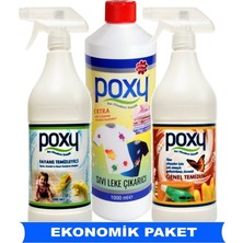 Poxy Sıvı Leke Çıkarıcı ve Fayans Temizleyici Set 1000 ml Ekstra Güçlü Temizlik Özelliği
