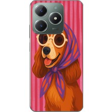 Le Balvo Realme C61 Uyumlu Gözlüklü Köpek Baskılı Silikon Kılıf