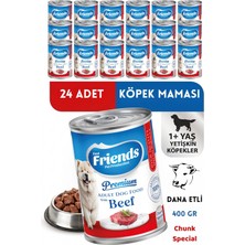 Friends Premium Dana Etli Yetişkin Köpek Konservesi 24X400 gr (Chunk Special)