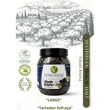 Yüncüoğlu Çiftliği Doğal Salamura Siyah Zeytin Large L Boy 231-260 Kalibre Katkısız ve Koruyucusuz Net 900 gr