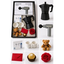 Artopio Air Pro 2 Anc Bluetooth Kulaklık + Moka Pot 3 Fincan + Şarjlı Masaj Tabancası |sevgiliye Hediye Seti |