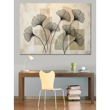 Karizma Tablo Minimalist Ginkgo Yaprakları Modern Tasarım Dekoratif Kanvas - Mdf Ahşap Tablo