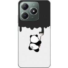 Le Balvo Realme C61 Uyumlu Boyacı Panda Baskılı Silikon Kılıf