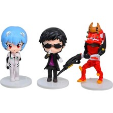 Dek Neon Genesis Evangelion 3’lü Figür Seti Rei Ayanami Gendo Ikari Eva Anime Koleksiyon