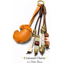 Kruvasan Kahverengi Deri Charm