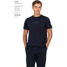 Pierre Cardin 6135 Erkek Kısa Kollu Bisiklet Yaka Pijama Takımı-Lacivert