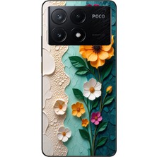 Le Balvo Poco X6 Pro Uyumlu Güzel Modern Çiçekler Baskılı Silikon Kılıf