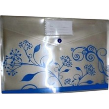 Linea Desenli Isimlikli Çıtçıtlı Dosya ( Mavi )