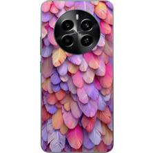 Le Balvo Realme 12 4g Uyumlu Tüylü Kalpler Baskılı Silikon Kılıf