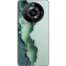 Le Balvo Realme 11 Pro Uyumlu Koyu Yeşil Izler Baskılı Silikon Kılıf