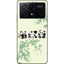 Le Balvo Poco X6 Pro Uyumlu Panda Ailesi Baskılı Silikon Kılıf