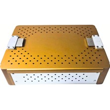 Barishan Barışhan Medikal 24X17X5.5CM Çim Matsız Turuncu Renkli Yüksek Kaliteli Alüminyum Alaşımlı Cerrahi Alet Sterilizasyon ve Depolama Kutusu