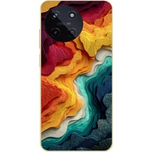 Le Balvo Realme 11 4g Uyumlu Renk Dalgaları Baskılı Silikon Kılıf