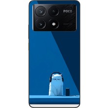 Le Balvo Poco X6 Pro Uyumlu Kulaklı Kedi Baskılı Silikon Kılıf