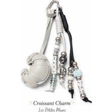 Kruvasan Gri Deri Charm