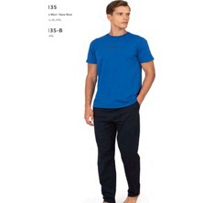 Pierre Cardin 6135 Erkek Kısa Kollu Bisiklet Yaka Pijama Takımı-Saks