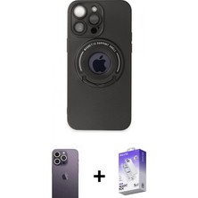 Pileli Store Pilelistore™ iPhone 13 Pro Max Kılıf Eksen Klasik Prime - Siyah Bilvis 5in1 3D Magic Cam Ekran Koruyucu + Neon Fosforlu Kamera Lens - Bz