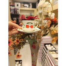 Acar Cherry 6 Kişilik Porselen Kahve Fincan Takımı - 90 ml
