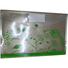Linea Desenli Isimlikli Çıtçıtlı Dosya ( Yeşil )