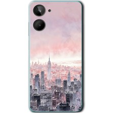 Le Balvo Realme 10 4g Uyumlu Gökdelenler Baskılı Silikon Kılıf