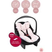 Bebekevi Bebek Ana Kucağı & Puset & Bebek Arabası Minderi Bel Destekli – %100 Pamuk