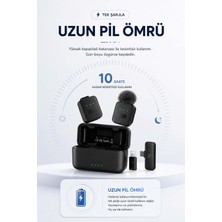 FaroxTech Profesyonel Çift Mikrofonlu Kablosuz Yaka Mikrofonu: Yapay Zeka Destekli Gürültü Engelleme ile Net Ses