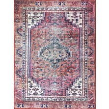 Pera Halı Canlı Pembe ve Kırmızı Medalyonlu Vintage Türk Halısı - Outlet - T0635OU
