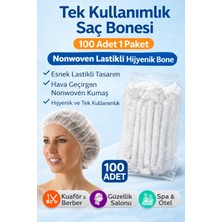 Bezo Najmaddin Tek Kullanımlık Saç Bonesi 100’LÜ 1 Paket Nonwoven Lastikli Hijyenik Bone Najma