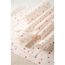 Creapack Kalp Desenli Pelur Kağıdı 10 Adet 50X70 Cm, Hışır Kağır, Beyaz Pelur Kağıdı