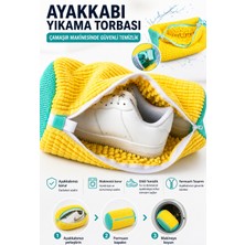 Duff Clean Sarı Büyük Boy Mikrofiber Ayakkabı Yıkama Çantası Fermuarlı