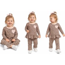 Baby Najmaddin 9/18 Ay Leopar Baskılı Penye Bebek Takımı Najmaddin