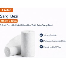 Bezo Najmaddin Sargı Bezi 10 cm x 10 M 1 Adet Pamuklu Hidrofil Gazlı Bez Tekli Rulo Sargı Bezi Na