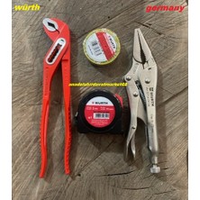 WRT WÜRTH PRO KARGABURUN PENSE AYARLI FORT PENSE 5 METRE İZOLE BANT 4 LÜ SET