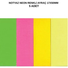 Dağtaş Kırtasiye Neon Renkli Kağıt Ayraç 17X50 mm 4 Renk – Yapışkan Not Kağıdı 5 Adet