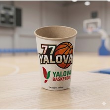 Kağıt Bardak 7 Oz Karton Bardak 500 Adet "yalova Basket" Baskılı Tek Kullanımlık Karton Bardak