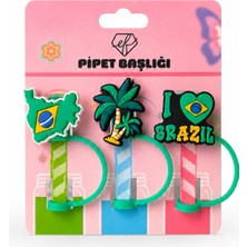 Ef Butik Brazil Temalı Pipet Charmı