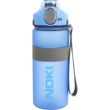 Noki Su Matarası Tritan Auto Kapak Soft Touch Silikon Bantlı Askılı 1000 ml - Mavi