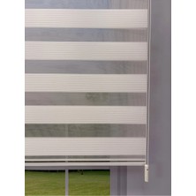 Donatti Perde Fiori Serisi Beyaz Mikro Plise Modern Zebra Stor Perde