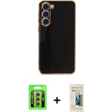 Pileli Store Pilelistore™ Galaxy S23 Kılıf Yankı Serisi - Siyah 6d Mat Seramik Hayalet Nano Ekran Koruyucu + Raze Metal Kamera Lens - Sı