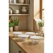 leela Home 4'lü Set Çizgi Desenli Kapaklı Cam Saklama Kabı 415 ml