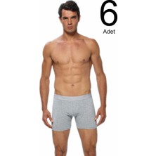 Gümüş 6'lı Paket Likralı Erkek Boxer