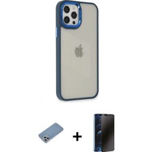 Pileli Store Pilelistore™ iPhone 12 Pro Max Kılıf Eksen Doku Prime - Siyah 3D Antistatik Hayalet Cam Ekran Koruyucu + Shine Kamera Lens Koruma Cam - Gs